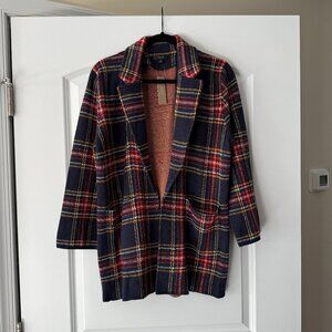 NWT Jcrew "Sophie" Open-front Sweater-blazer, Stewart tartan, Size M